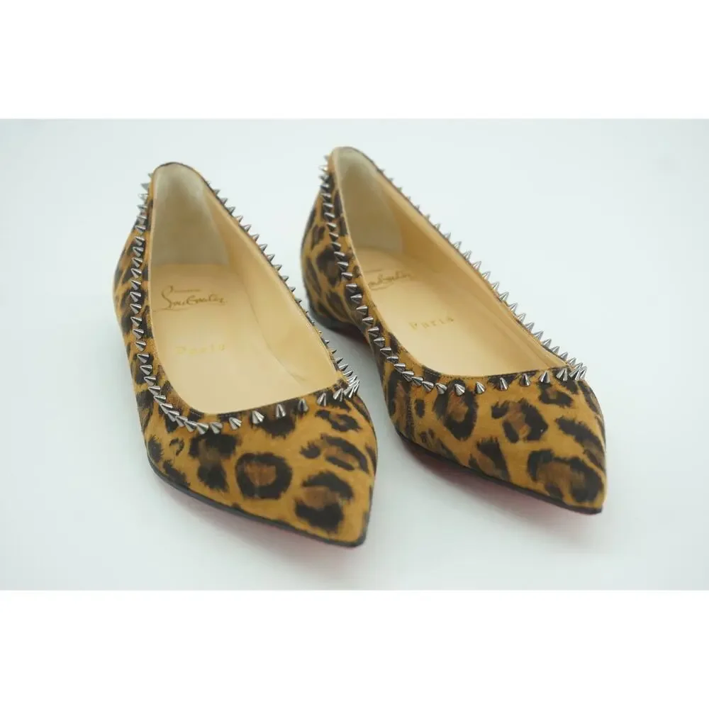 Christian Louboutin Leopard Print Anjalina Pointed Toe Flats